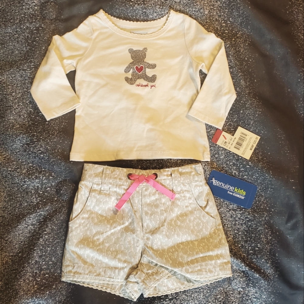 NWT! Baby OshKosh shirt & shorts. Size 12 Month